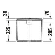 Duravit Spülkasten Qatego 40x18cm, 6/3 l, Anschl. re/li, we hgl-2