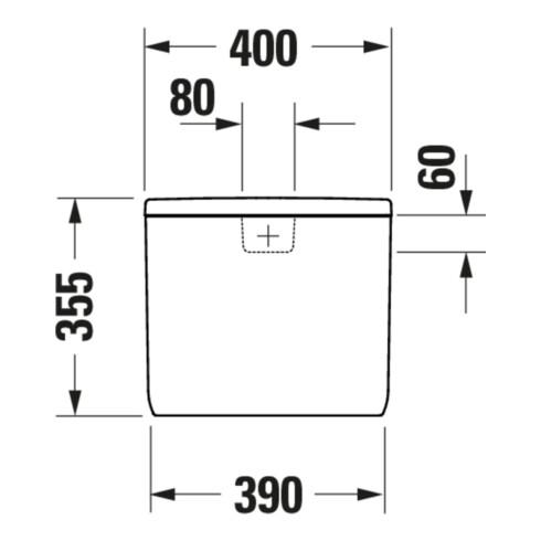 Duravit Spülkasten Qatego 40x18cm, 6/3 l, Anschl. re/li, we hgl