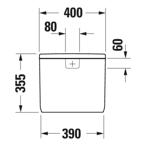 Duravit Spülkasten Qatego 40x18cm, 6/3 l, Anschl. unt li, we hgl