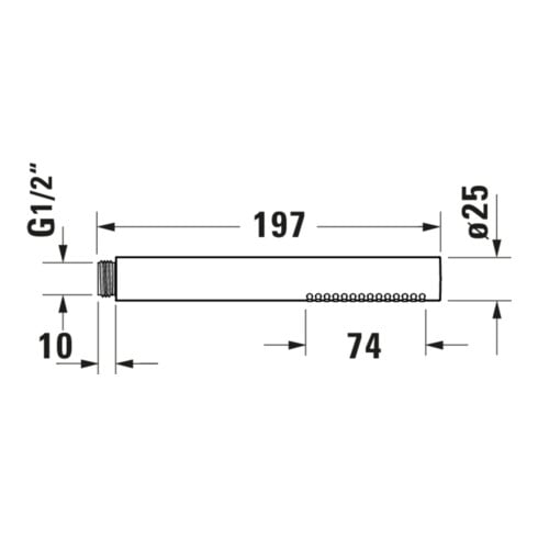 Duravit Stabbrause MinusFlow 187mm, Anschl.-G. G 1/2, rd, ES geb.