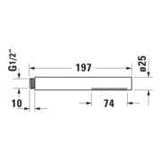 Duravit Stabbrause MinusFlow 187mm, Anschl.-G. G 1/2, rd, ES geb.-4