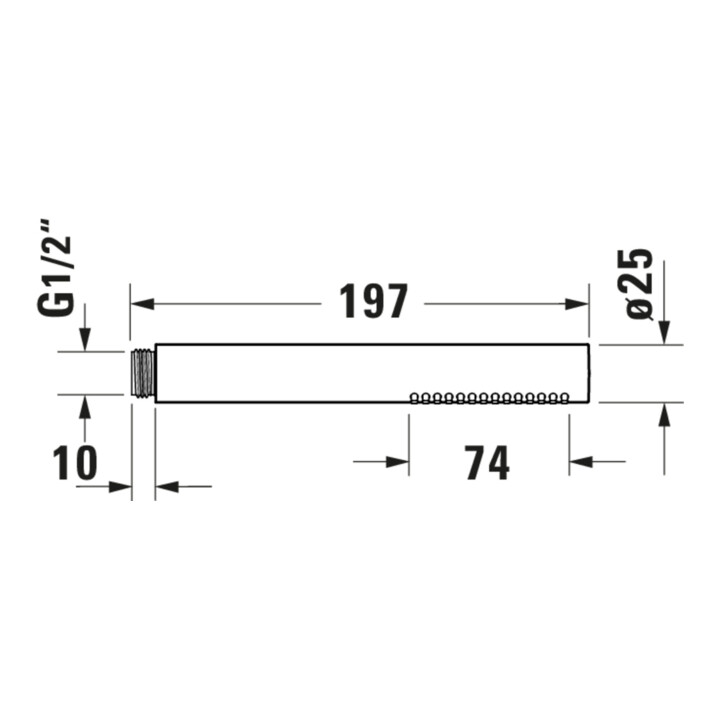 Duravit Stabbrause MinusFlow 187mm, Anschl.-G. G 1/2, rd, ES geb.