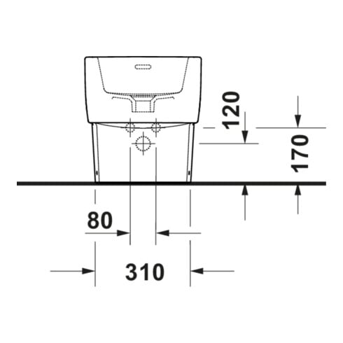 Duravit Stand-Bidet Balcoon 37x57cm, m Hahnl., ÜL, weiß Hochglanz