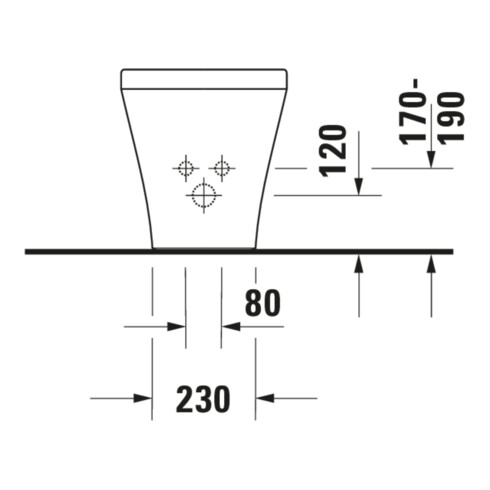 Duravit Stand-Bidet DuraStyle 37x57,5cm, m HL, ÜL, Hahnlochbank, weiß
