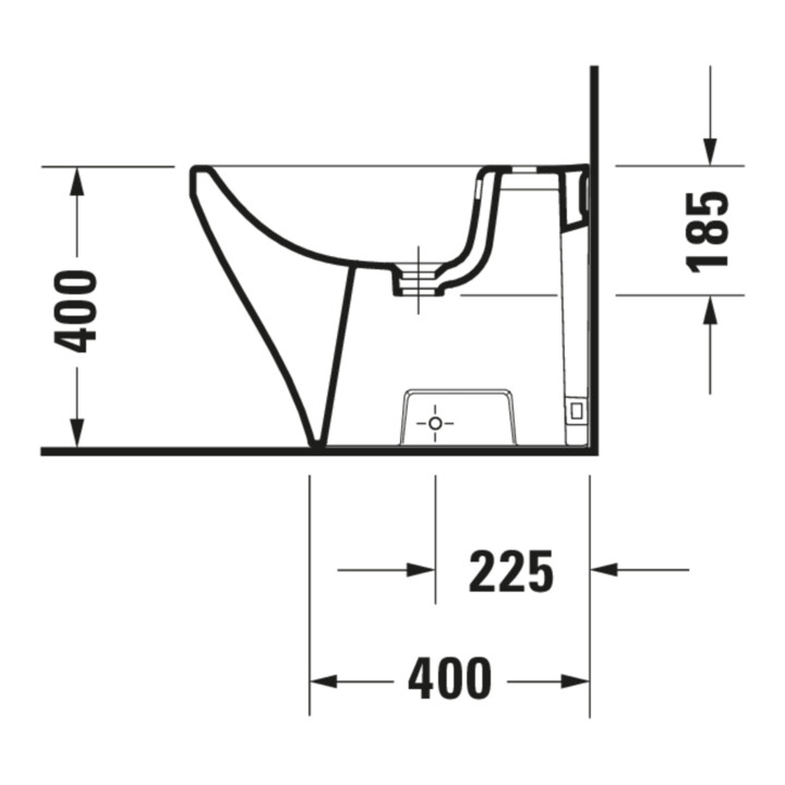 Duravit Stand-Bidet DuraStyle 37x57,5cm, m HL, ÜL, Hahnlochbank, weiß