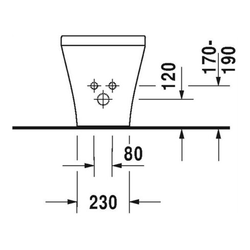 Duravit Stand-Bidet DuraStyle 37x57,5cm, m HL, ÜL, HLB, we WonderGliss