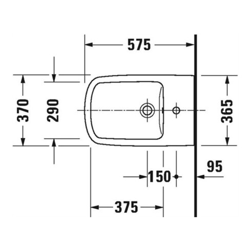 Duravit Stand-Bidet DuraStyle 37x57,5cm, m HL, ÜL, HLB, we WonderGliss