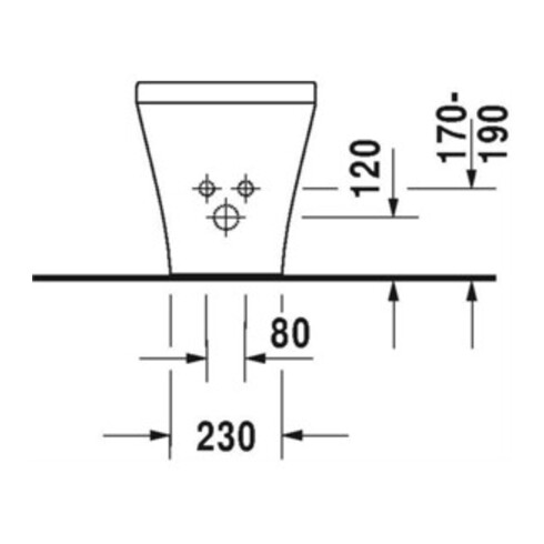 Duravit Stand-Bidet DuraStyle 37x57,5cm, m HL, ÜL, HLB, we WonderGliss