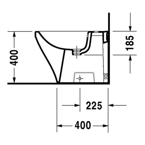 Duravit Stand-Bidet DuraStyle 37x57,5cm, m HL, ÜL, HLB, we WonderGliss