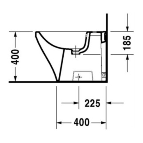 Duravit Stand-Bidet DuraStyle 37x57,5cm, m HL, ÜL, HLB, we WonderGliss