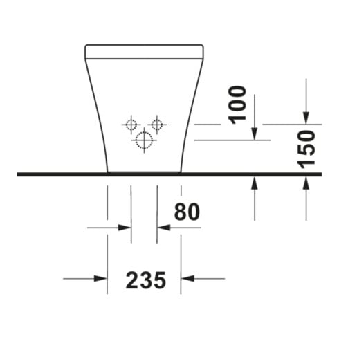 Duravit Stand-Bidet DuraStyle 37x63cm, m HL, ÜL, Hahnlochbank, weiß