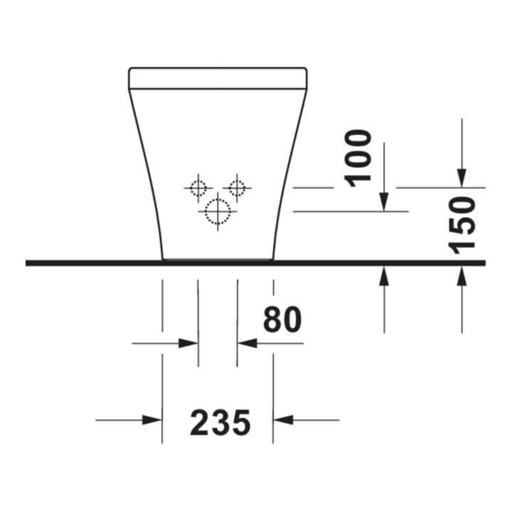 Duravit Stand-Bidet DuraStyle 37x63cm, m HL, ÜL, Hahnlochbank, weiß