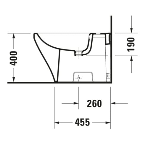 Duravit Stand-Bidet DuraStyle 37x63cm, m HL, ÜL, Hahnlochbank, weiß