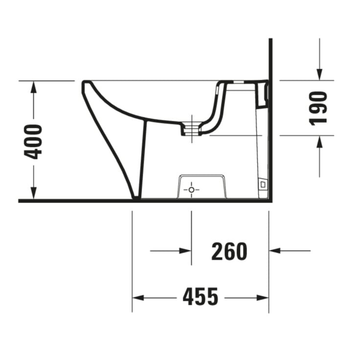 Duravit Stand-Bidet DuraStyle 37x63cm, m HL, ÜL, Hahnlochbank, weiß