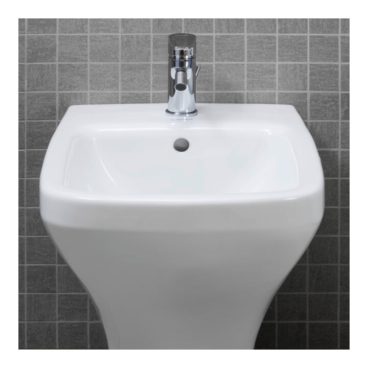 Duravit Stand-Bidet DuraStyle 37x63cm, m HL, ÜL, Hahnlochbank, weiß