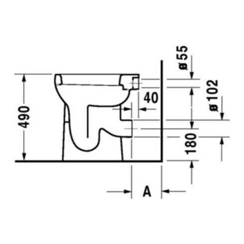 Duravit Stand-Flach-WC Duraplus Sudan 36x46,5cm, Abg wa., w, 6,0 l, barrieref.