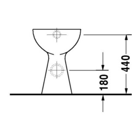 Duravit Stand-Flach-WC Duraplus Sudan 36x46,5cm, Abg wa., w, 6,0 l, barrieref.