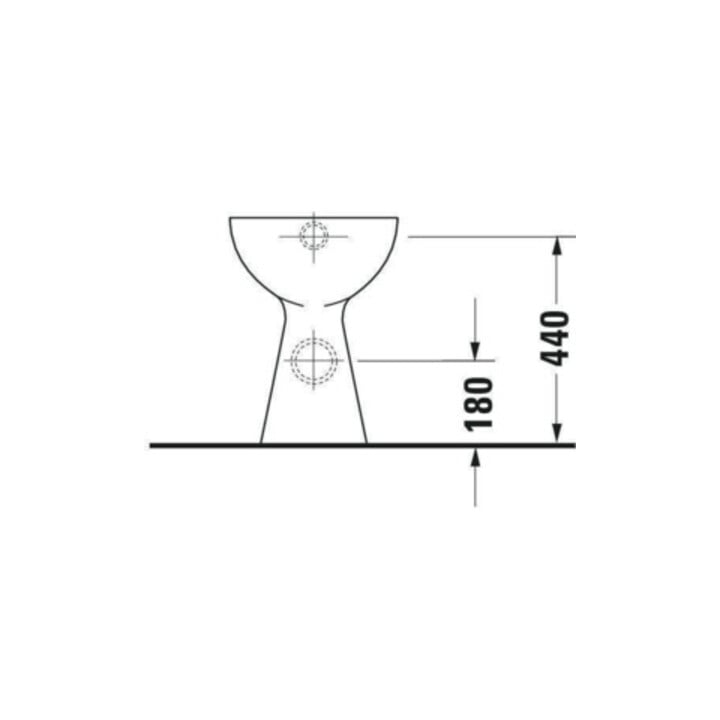 Duravit Stand-Flach-WC Duraplus Sudan 36x46,5cm, Abg wa., w, 6,0 l, barrieref.