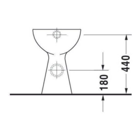 Duravit Stand-Flach-WC Duraplus Sudan 36x46,5cm, Abg wa., w, 6,0 l, barrieref.