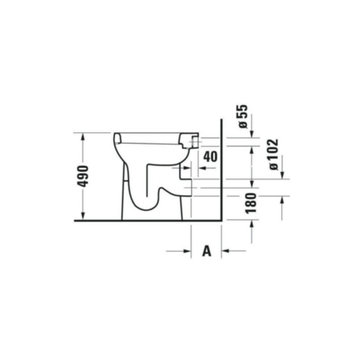 Duravit Stand-Flach-WC Duraplus Sudan 36x46,5cm, Abg wa., w, 6,0 l, barrieref.