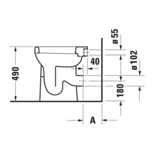 Duravit Stand-Flach-WC Duraplus Sudan 36x46,5cm, Abg wa., w, 6,0 l, barrieref.