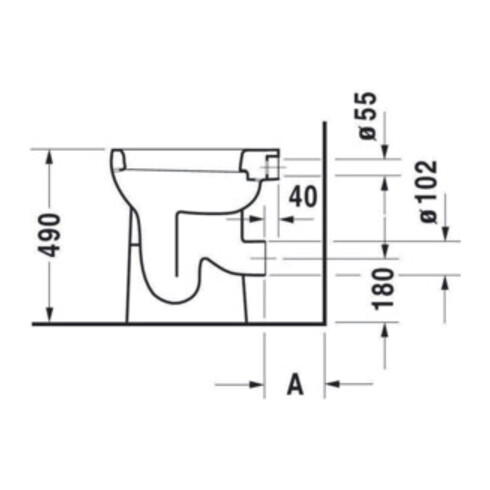 Duravit Stand-Flach-WC Duraplus Sudan 36x46,5cm, Abg wa., w, 6,0 l, barrieref.