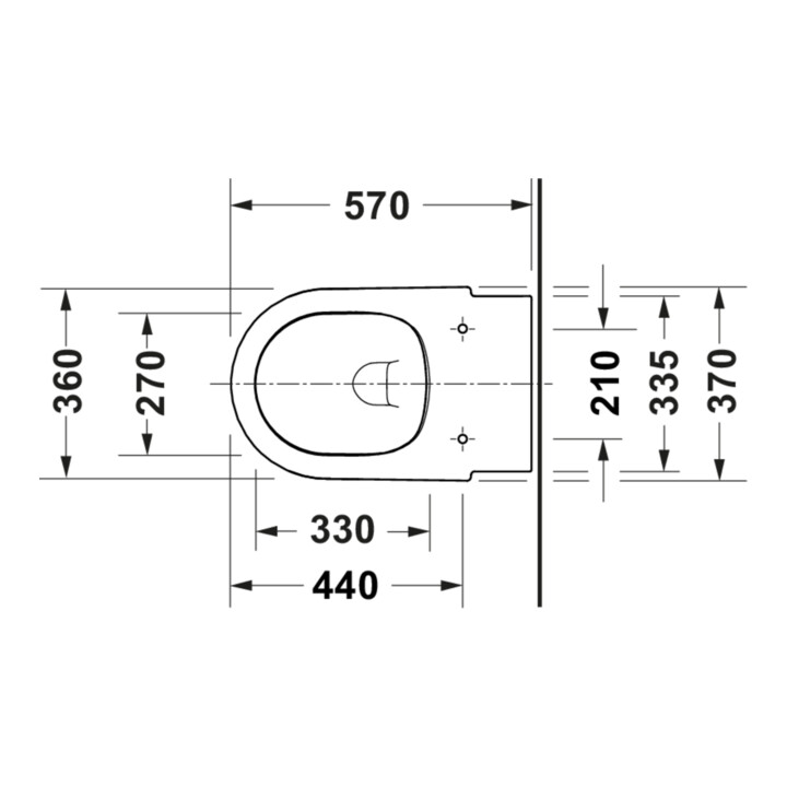 Duravit Stand-WC Balcoon 37x54cm, 4,5 l, riml, Abg wa, Clay te ma