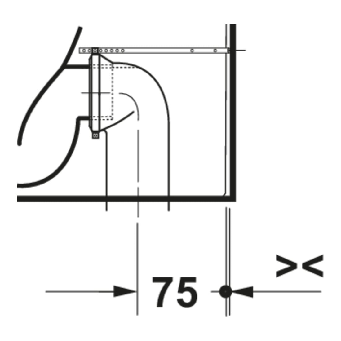 Duravit Stand-WC Balcoon 37x54cm, 4,5 l, riml, Abg wa, Clay te ma