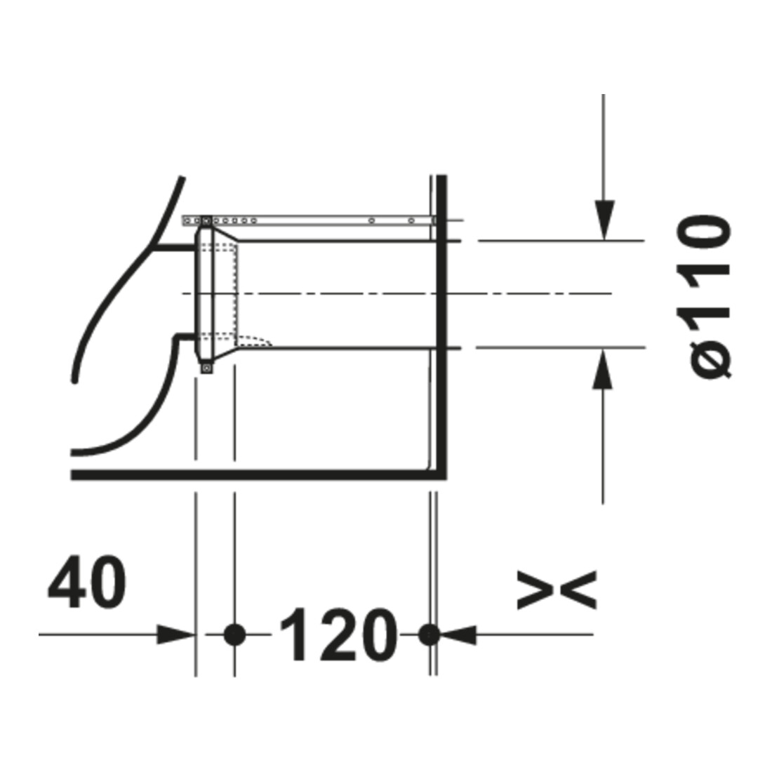 Duravit Stand-WC Balcoon 37x54cm, 4,5 l, riml, Abg wa, Clay te ma