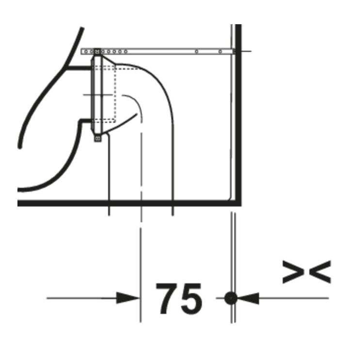 Duravit Stand-WC Balcoon 37x54cm, 4,5 l, riml, Abg wa, we. s-matt