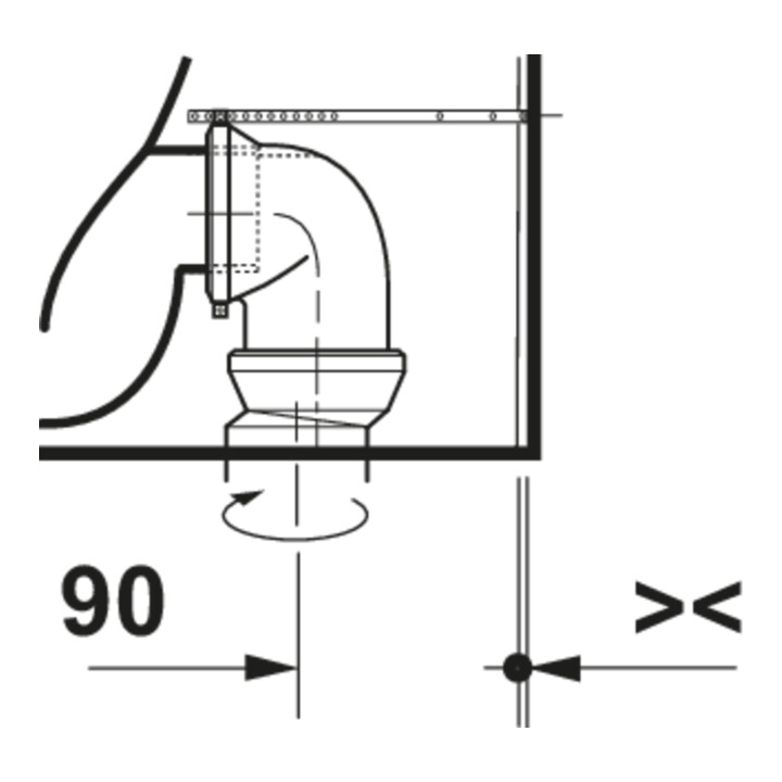 Duravit Stand-WC Balcoon 37x54cm, 4,5 l, riml, Abg wa, we. s-matt