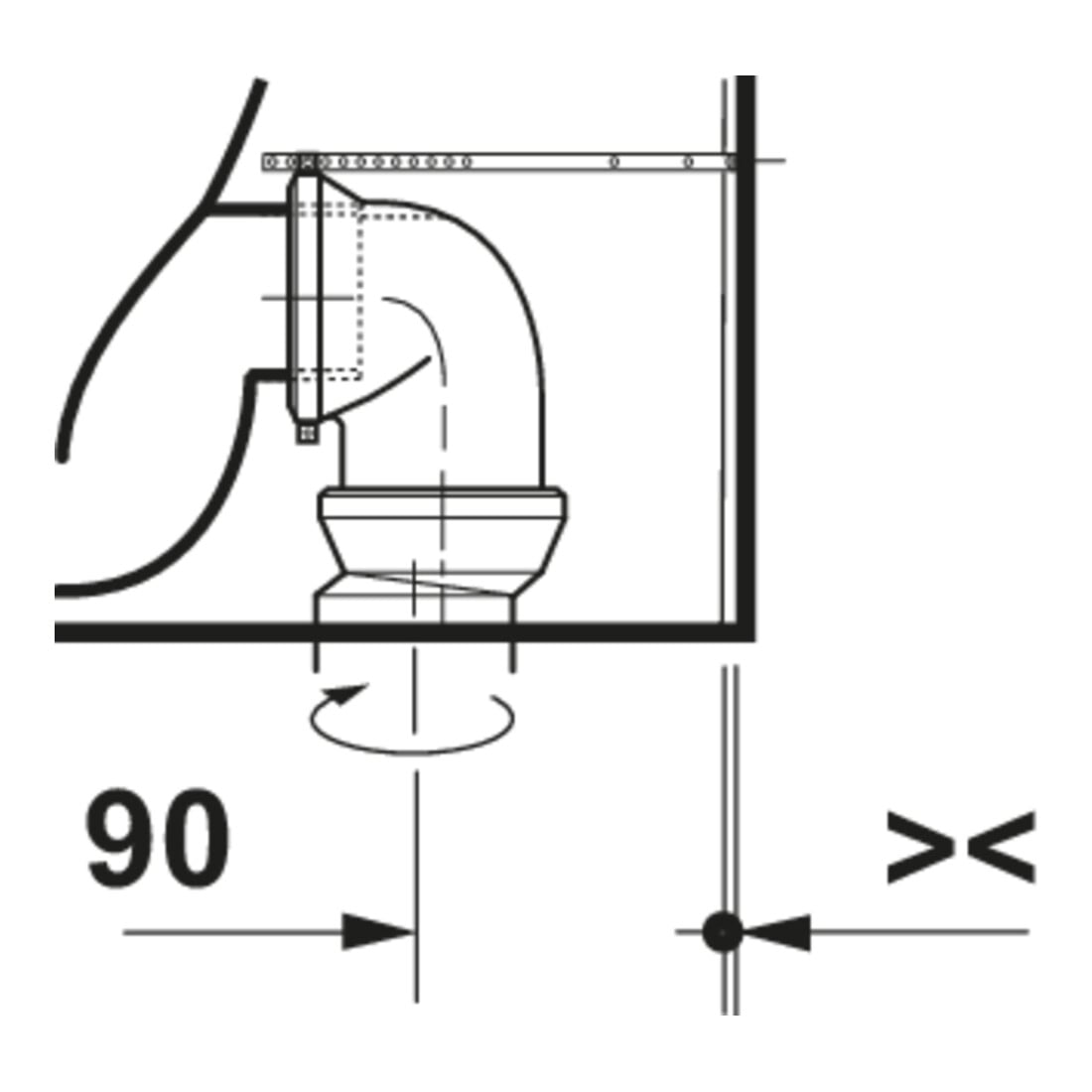 Duravit Stand-WC Balcoon 37x54cm, 4,5 l, riml, Abg waag., we. hgl