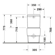 Duravit Stand-WC Balcoon 37x65cm, 4,5 l, riml, Abg wa, Clay te ma-5