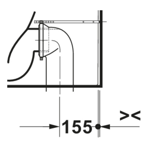 Duravit Stand-WC Balcoon 37x65cm, 4,5 l, riml, Abg wa, Clay te ma