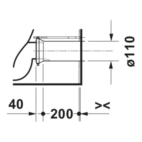 Duravit Stand-WC Balcoon 37x65cm, 4,5 l, riml, Abg waag., we. hgl