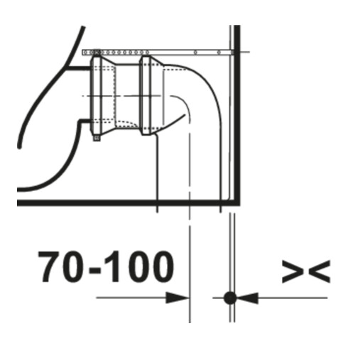 Duravit Stand-WC Balcoon 37x65cm, 4,5 l, riml, Abg waag., we. hgl