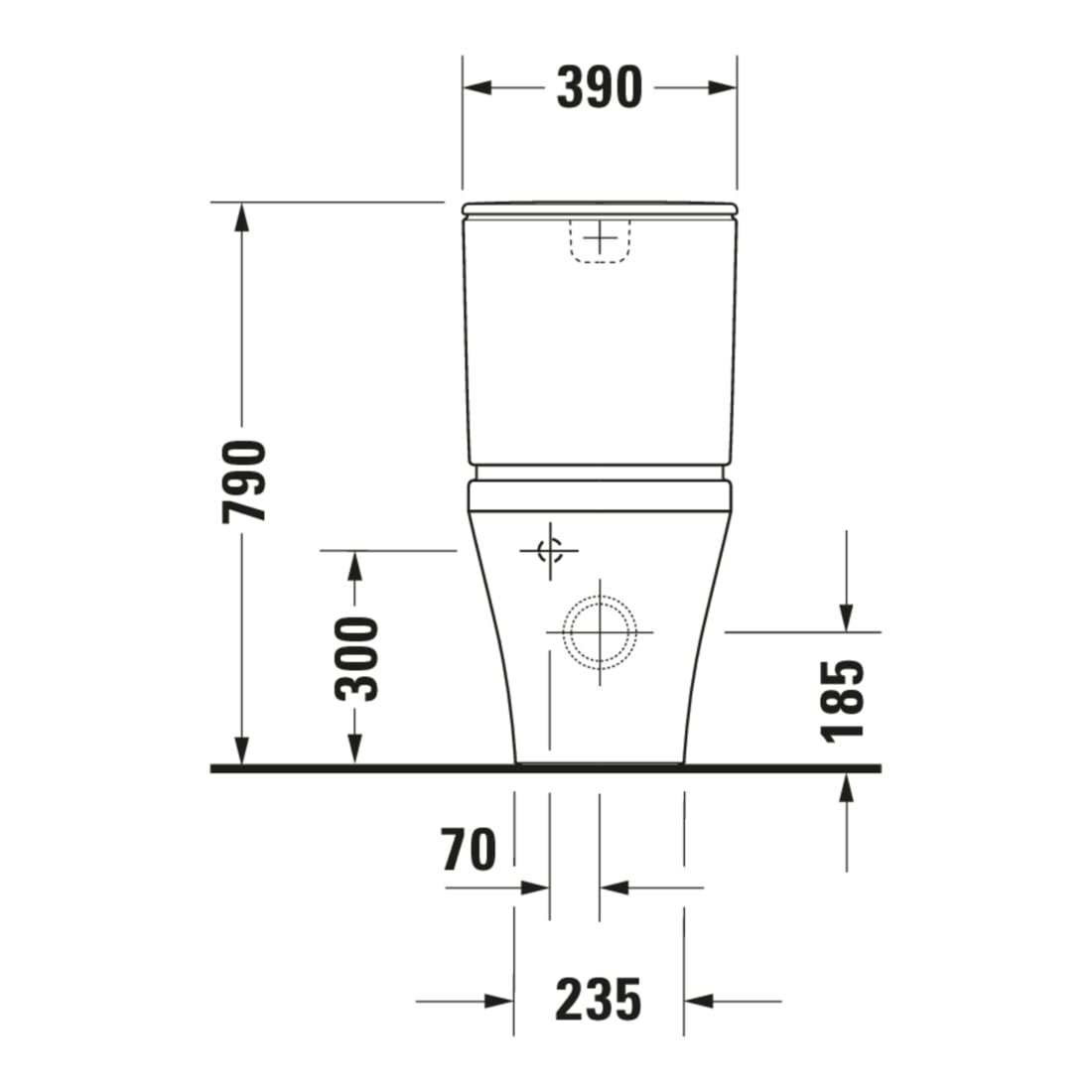 Duravit Stand-WC-Kombi, Tiefspüler DuraStyle 37x63cm, 4,5 l, f variab. Zulauf, weiß