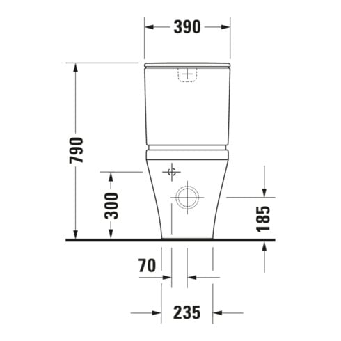 Duravit Stand-WC-Kombi, Tiefspüler DuraStyle 37x70,5cm, 4,5 l, f variab. Zulauf, weiß