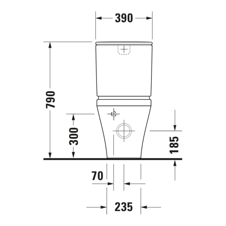 Duravit Stand-WC-Kombi, Tiefspüler DuraStyle 37x70,5cm, 4,5 l, f variab. Zulauf, weiß