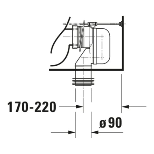 Duravit Stand-WC-Kombi, Tiefspüler DuraStyle 37x70,5cm, 4,5 l, f variab. Zulauf, weiß