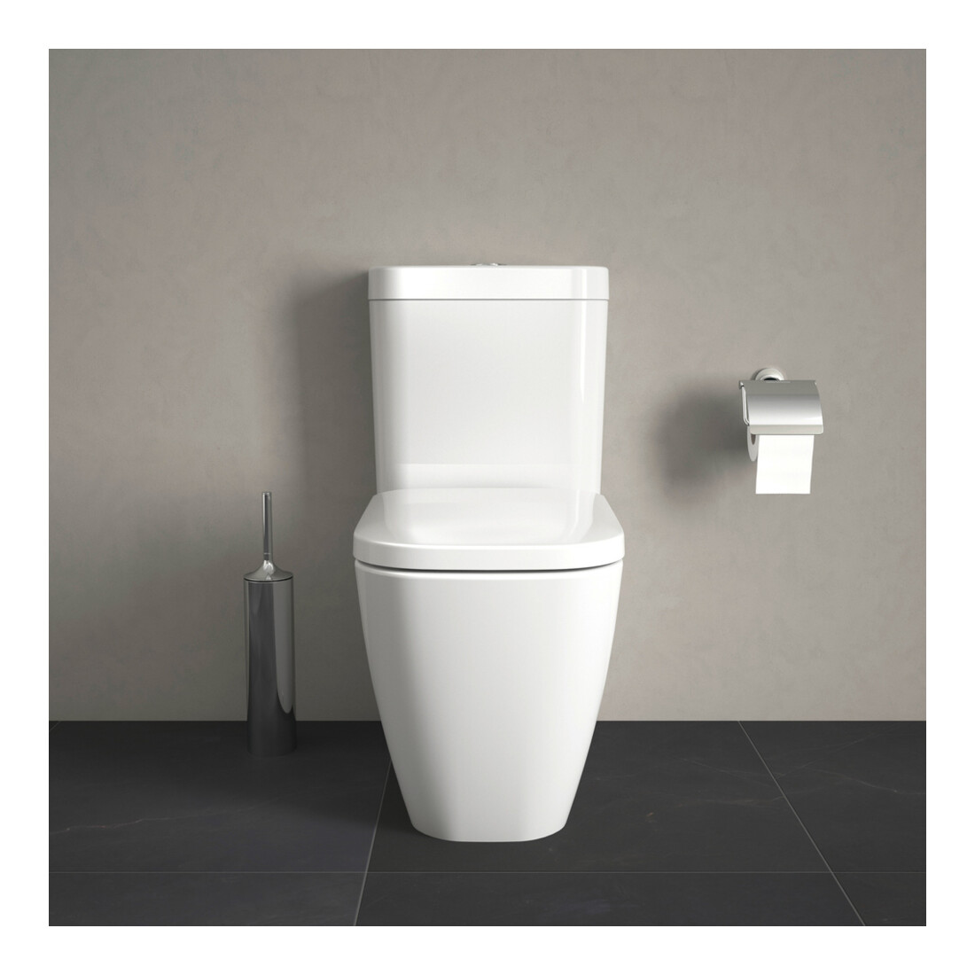 Duravit Stand-WC-Kombi, Tiefspüler Happy D.2 36,5x63cm, 4,5 l, Abg. waag./skr., weiß
