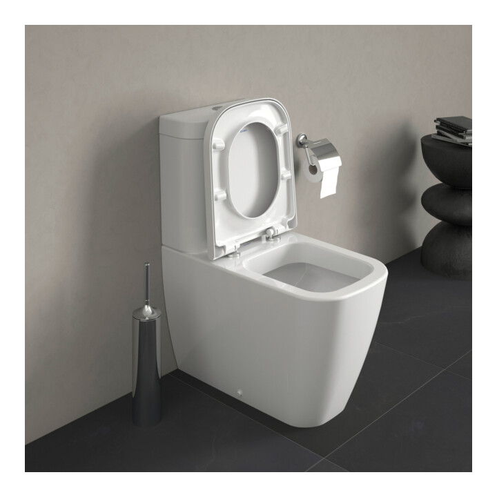Duravit Stand-WC-Kombi, Tiefspüler Happy D.2 36,5x63cm, 4,5 l, Abg. waag./skr., weiß