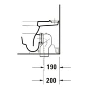 Duravit Stand-WC-Kombi, Tiefspüler Happy D.2 36,5x63cm, 4,5 l, Abg. waag./skr., weiß-4