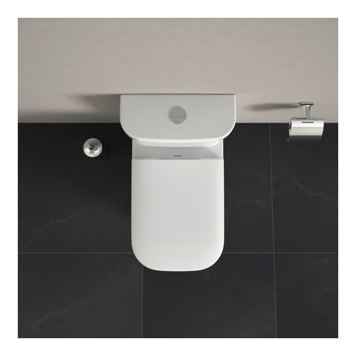 Duravit Stand-WC-Kombi, Tiefspüler Happy D.2 36,5x63cm, 4,5 l, Abg. waag./skr., weiß