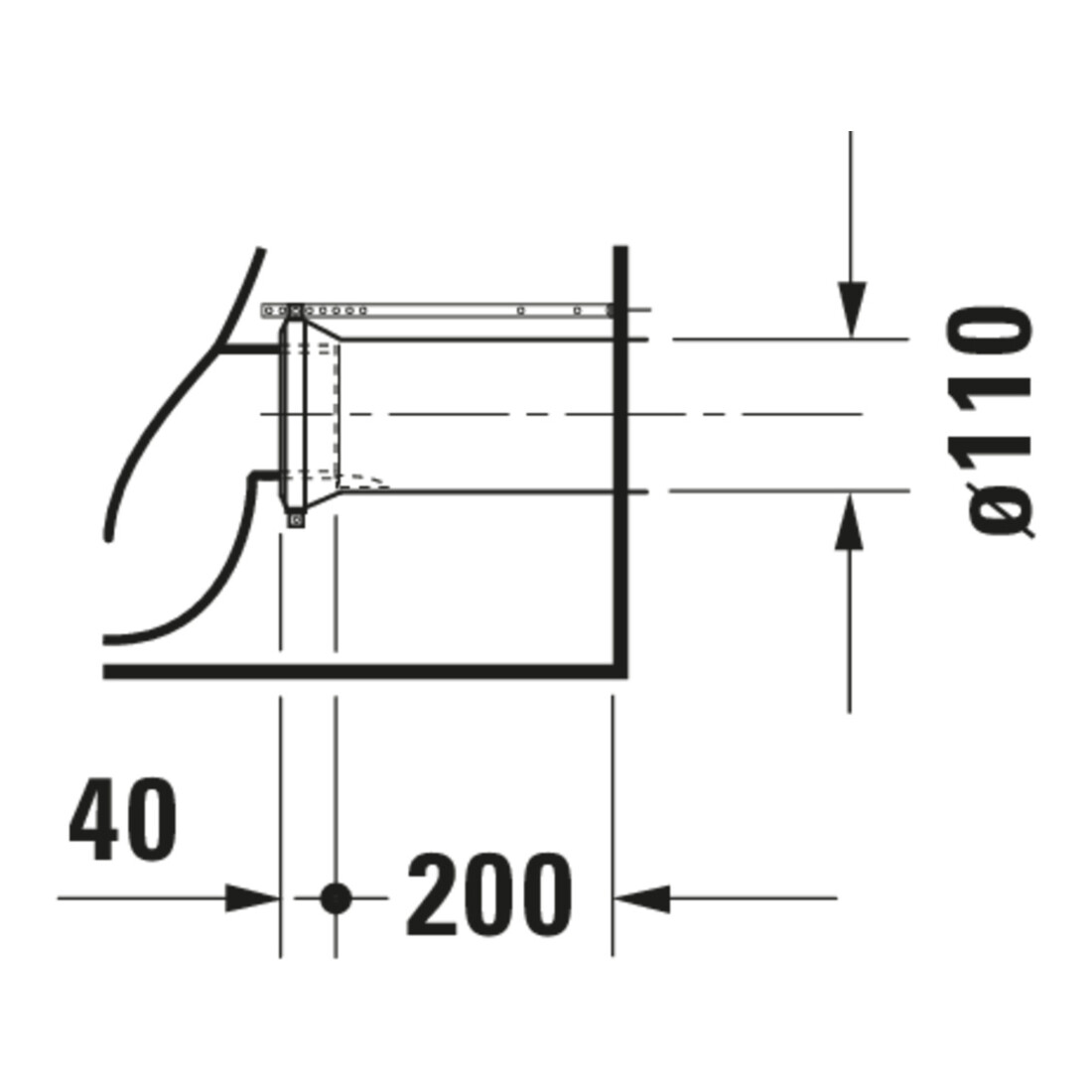 Duravit Stand-WC-Kombi, Tiefspüler Happy D.2 36,5x63cm, 4,5 l, Abg. waag./skr., weiß