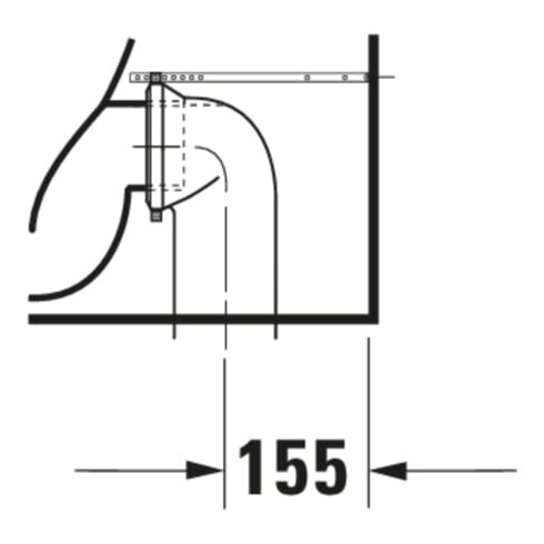Duravit Stand-WC-Kombi, Tiefspüler Happy D.2 36,5x63cm, 4,5 l, Abg. waag./skr., weiß
