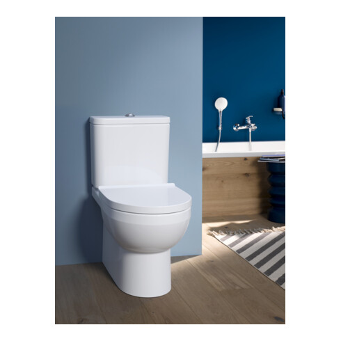 Duravit Stand-WC-Kombi, Tiefspüler No. 1 36,5x65cm, 6 l, Abg. waag., riml., weiß