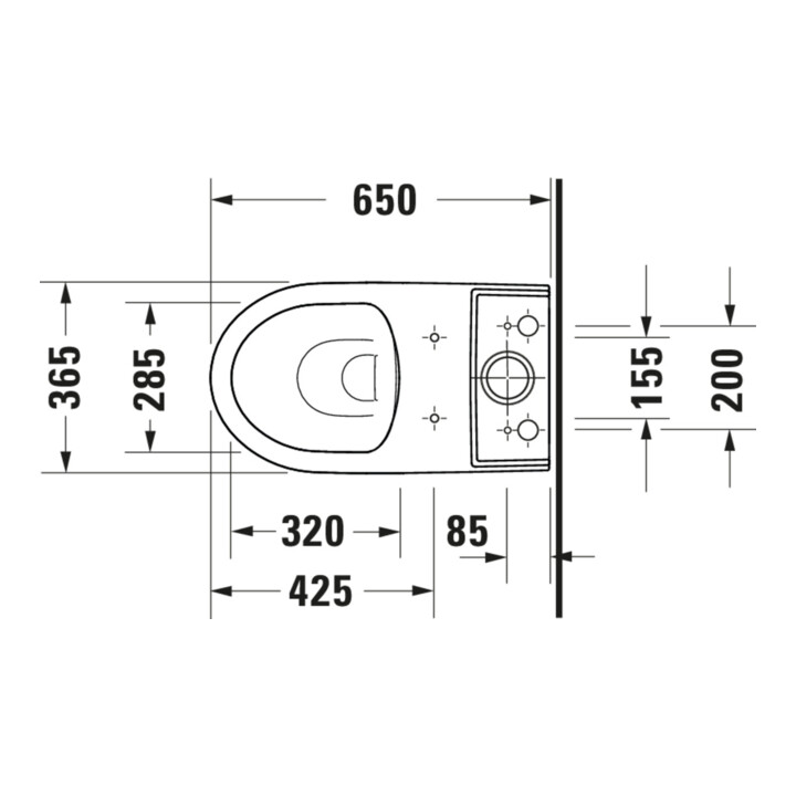 Duravit Stand-WC-Kombi, Tiefspüler No. 1 36,5x65cm, 6 l, Abg. waag., riml., weiß