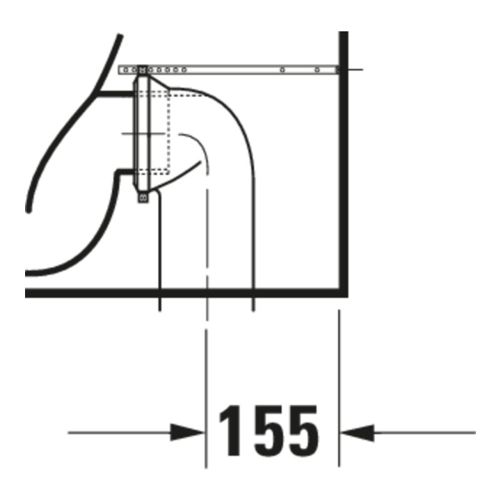 Duravit Stand-WC-Kombi, Tiefspüler No. 1 36,5x65cm, 6 l, Abg. waag., riml., weiß