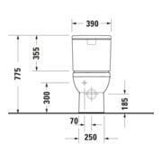Duravit Stand-WC-Kombi, Tiefspüler No. 1 36,5x65cm, 6 l, Abg. waag., riml., weiß-4